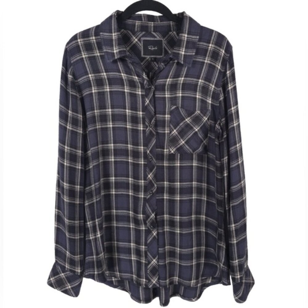 Rails Plaid Button‎ Up Long Sleeve Pocket Chest Soft Rayon Shirt Size SMALL